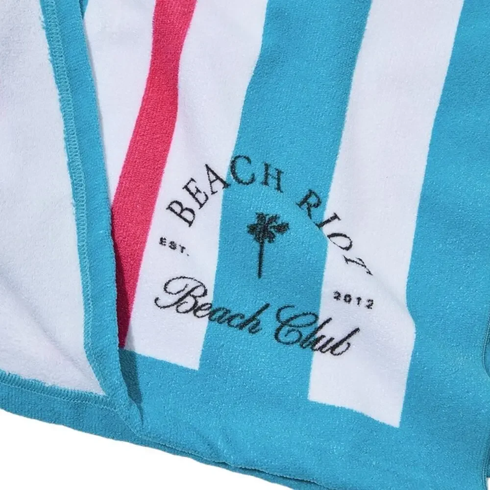 Beach Riot Beach Club Towel Blue Pink White Stripe